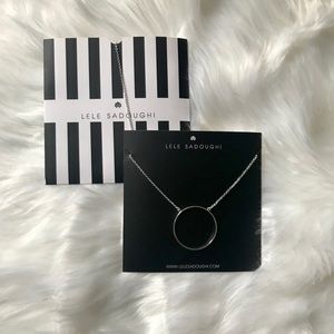 Lele Sadoughi Silver Circle Necklace